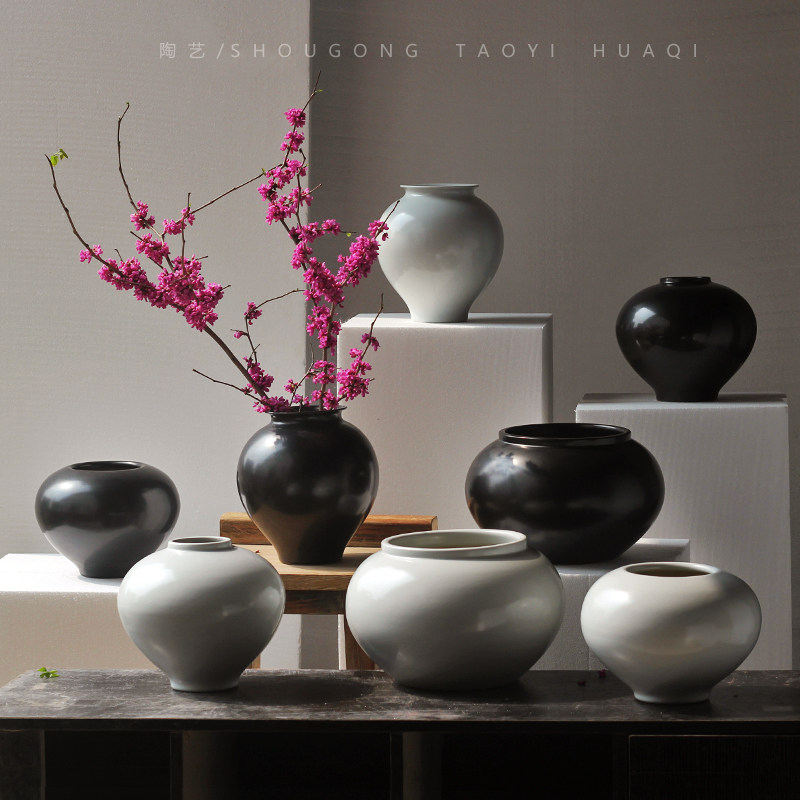 景德镇陶瓷花瓶养鲜花高级感侘寂ins简约插花装饰摆件白色禅意陶,家居饰品,花瓶,淘宝优惠券,粉丝福利购,淘宝优惠卷