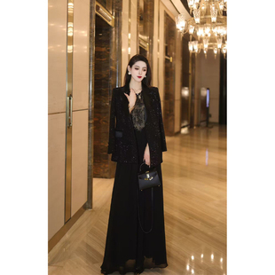 尤克菲儿 原创设计醋酸烫钻纯色设计师时尚气质轻奢简约西服西装