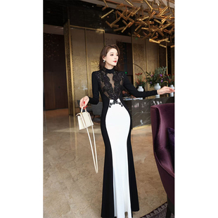 尤克菲儿 轻奢高定罗马布钉珠修身显瘦高级气质高腰连衣裙