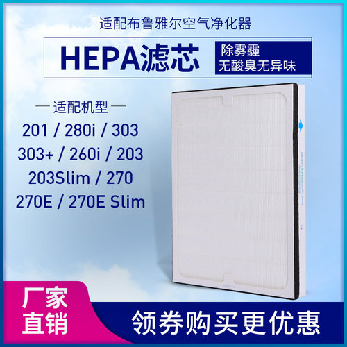 适配布鲁雅尔Blueair201/203/280i/270Eslim粒子型新款HEPA过滤网