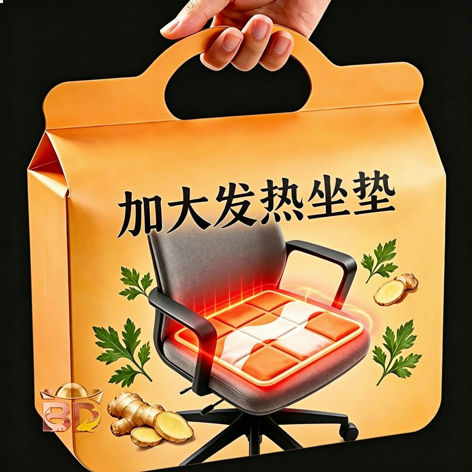 自生热坐垫椅垫冬季保暖加厚坐垫防滑通用家用学生办公司发热垫子