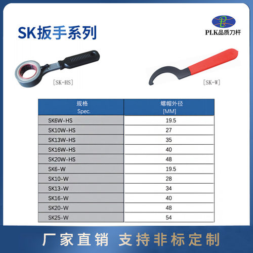 数控刀柄螺帽扳手ER8 ER11M扳手SK13轴承扳手防滑锁紧BT拉钉扳手
