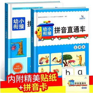 拼音直通车幼小衔接识字数学全套6本主课本+同步练习幼升小入学准备一年级识字数学拼音同步练习册学前教材幼儿园晨曦早教书