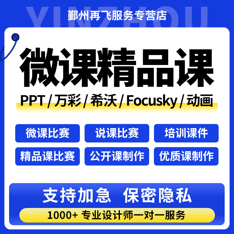 代做ppt课件基础教育精品课制作MG动画微课参赛视频剪辑配音万彩