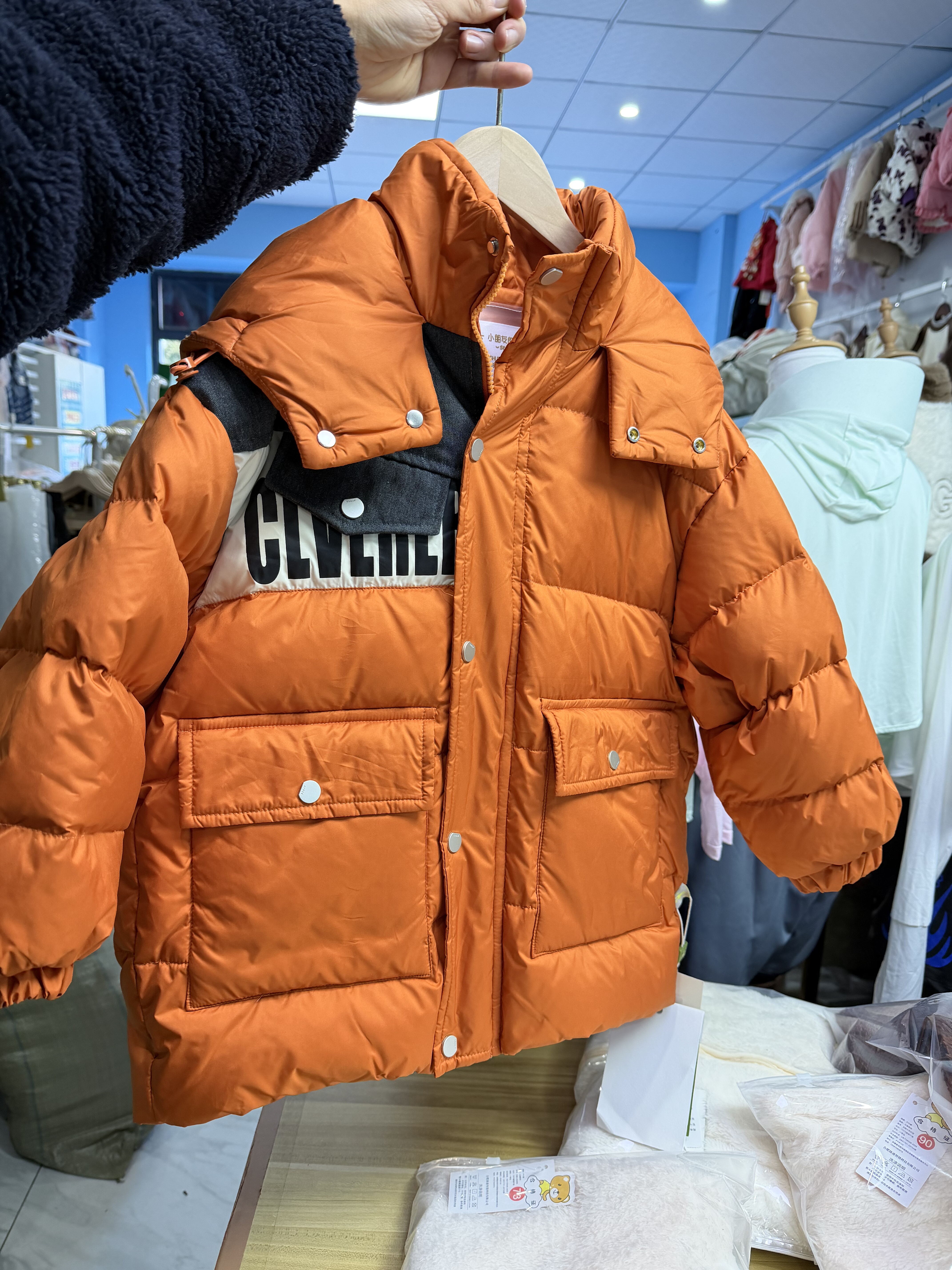 特价处理小朋友的秘密正品儿童中长款羽绒服连帽冬装加厚保暖外套