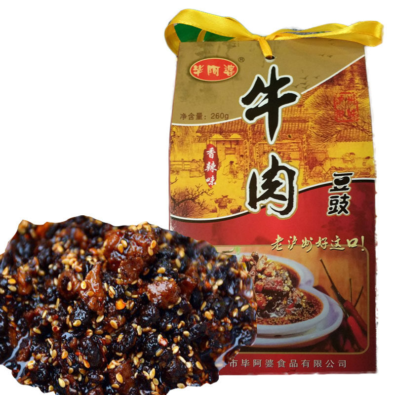 毕阿婆四川特产牛肉酱泸州传统香辣牛肉豆豉油辣椒酱豆鼓260g