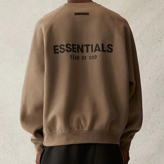 FOG Essentials 21ss复线加绒背后字母印花logo圆领套头长袖卫衣