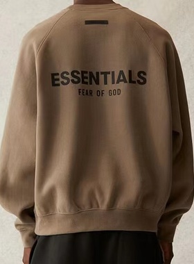 FOG Essentials 21ss复线加绒背后字母印花logo圆领套头长袖卫衣