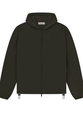 Fear of God Essentials SS23 字母印花logo拉链连帽加绒休闲棉服