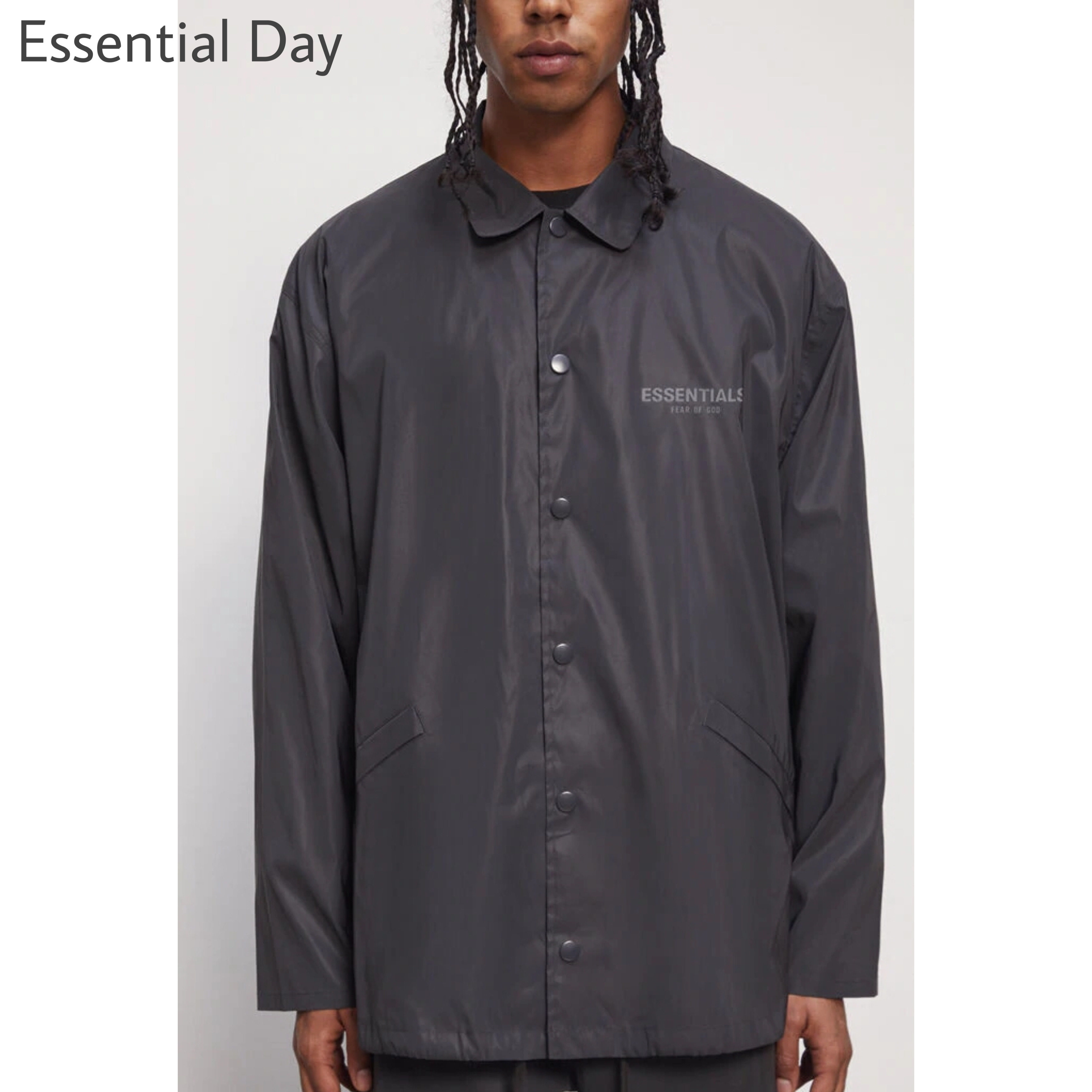 fog essentials 20fw 经典反光尼龙logo长风衣 衬衫外套 教练夹克