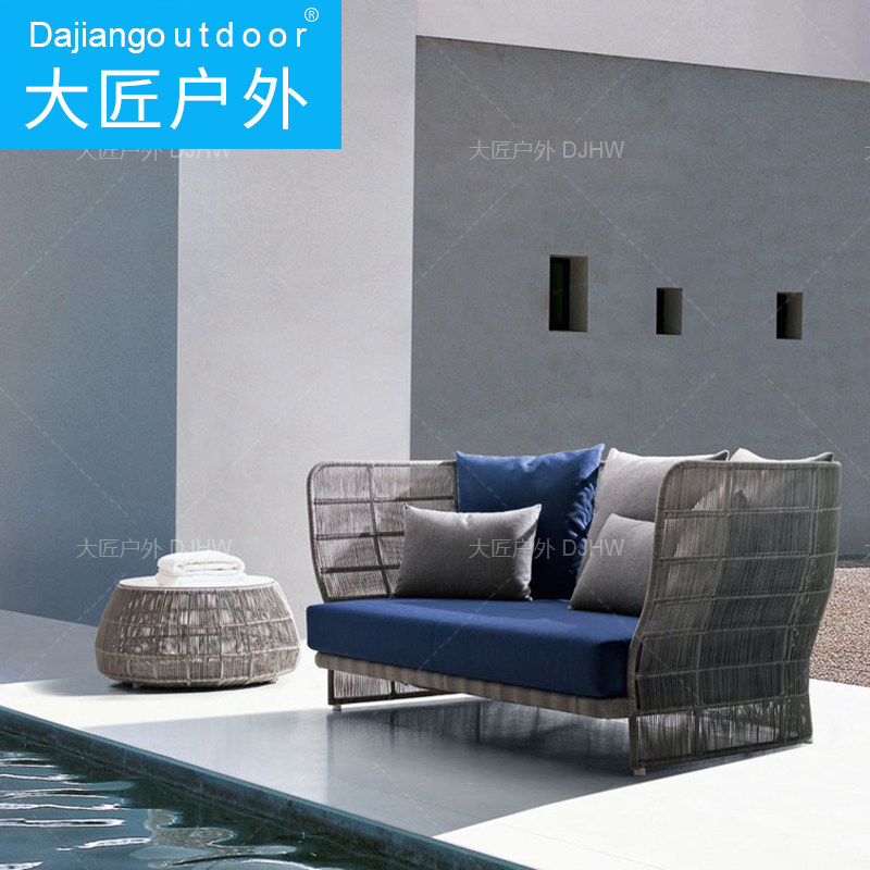 户外藤编沙发休闲双人三人沙发茶几组合样板房露天庭院酒店藤家具|msdalam kategori perabot kediaman, SOFA, Vine/sofa buluh - dari Buy2taobao.com untuk memberikan perkhidmatan ejen Taobao profesional membeli