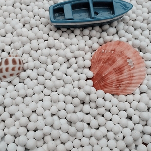 白色陶粒球鱼缸过滤装饰水草种植不粉化高温烧制惰性稀土瓷球耐磨