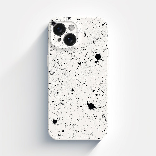 艺术肌理适用于iphone15promax苹果15手机壳14泼墨喷溅墨点白色苹果16新款13/14pro的菲林壳高级感12个性防摔