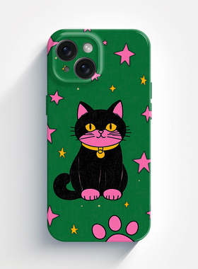 喵星人卡通猫咪可爱适用iPhone15promax手机壳苹果14新款13pro防摔14pro创意12女13菲林二合一15超火保护套