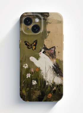 嬉戏的猫咪iPhone15promax苹果16小米14/13华为mate60/nova12适用p50一加11菲林手机壳p70全包软壳vivoX100
