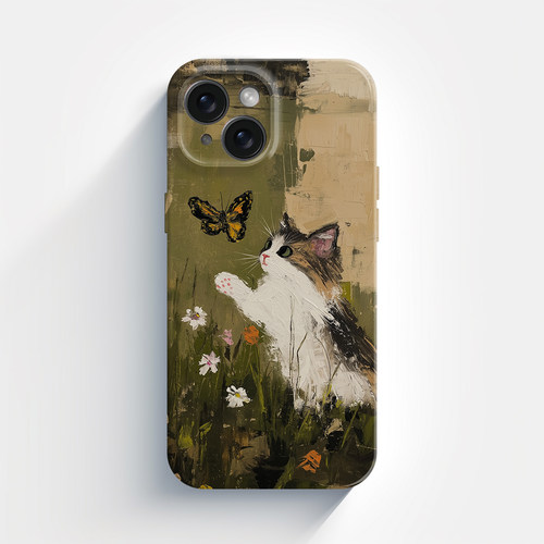 嬉戏的猫咪iPhone15promax苹果16小米14/13华为mate60/nova12适用p50一加11菲林手机壳p70全包软壳vivoX100