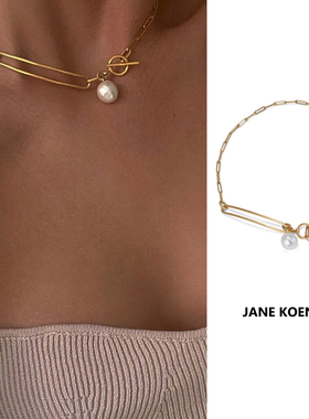 5折清仓Jane Koenig哑光螺旋纹理巴洛克珍珠丹麦项链官方授权