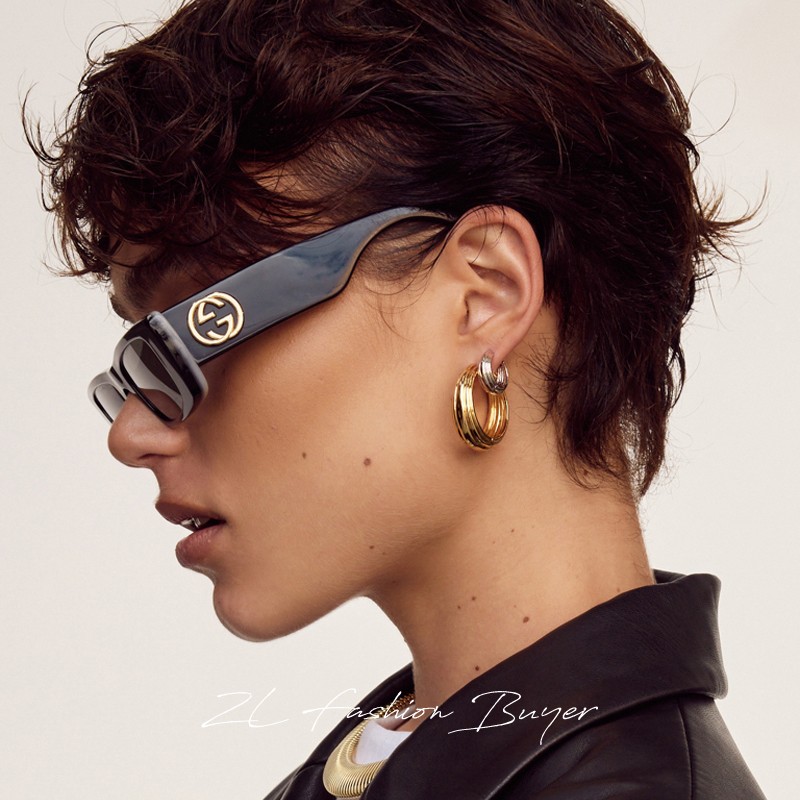 美国LUVAJ螺纹立体圆环耳环