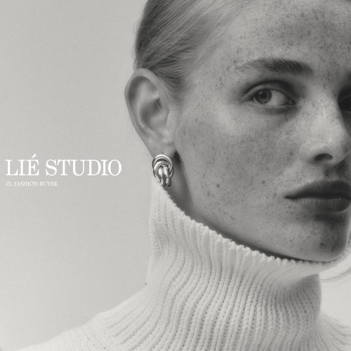 LieStudio立体结扣交叉耳环