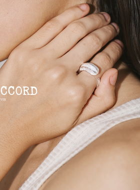 现货26SS新款DACCORD仲夏夜果银色立体线条开口戒指清冷高级感
