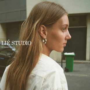现货Lie Studio丹麦极简风素圈圆环Hoops高级质感耳环官方授权