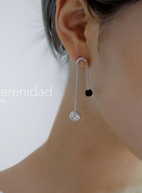 新款La Serenidad · Monogram 001蜜果耳环U形黑玛瑙编织圆球