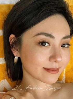 5折清仓Jane Koenig银色螺纹雕刻纹理复古丹麦小众耳环官方授权