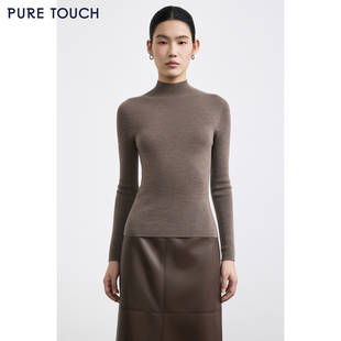 PURE 针织衫 TOUCH女装 弹力修身 25秋冬半高领羊毛打底衫 商场同款