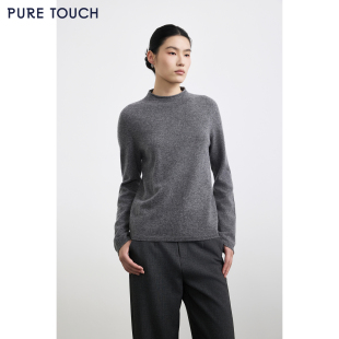绒毛混纺半高领毛针织衫 商场同款 25秋冬新款 TOUCH女装 毛衣 PURE