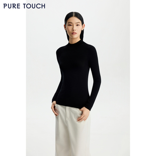 TOUCH女装 内搭针织衫 26春夏新款 羊毛弹力修身 半高圆领打底衫 PURE