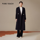 新款 pure touch绵羊毛100%圈圈毛呢外套女2024冬季 通勤气质大衣
