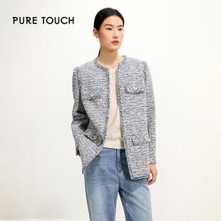 上衣粗花呢 气质名媛短款 pure touch女士小香风外套秋冬新款