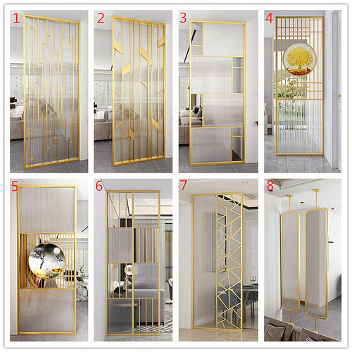中式不锈钢轻奢金属办公室屏风