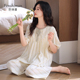 带胸垫纯棉短袖 高级感宽松半袖 长裤 2026新款 家居服 薄款 睡衣女夏季