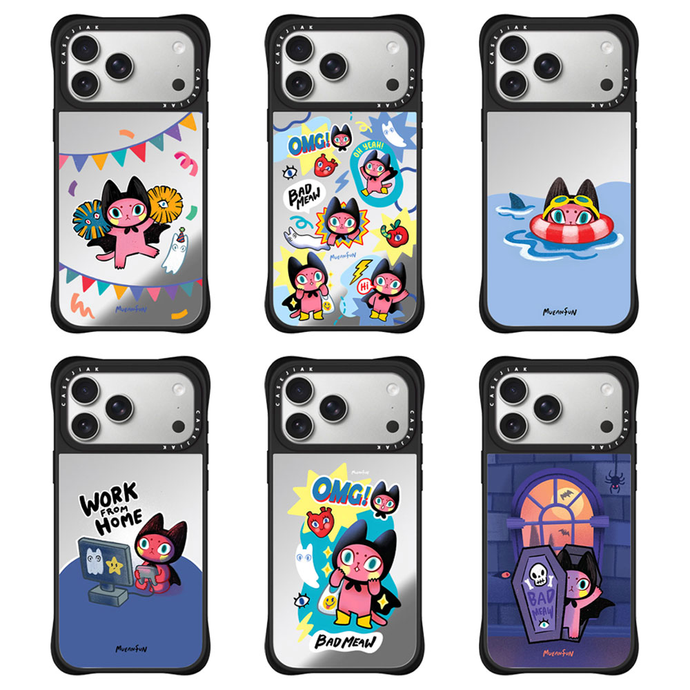 CASEJiAK Badmeaw蝙蝠猫咪四角防摔适用于iPhone苹果17 16Pro Max手机壳15/14Pro磁吸13保护壳套