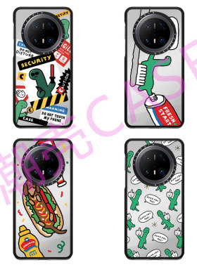 CASEOOTD绿色小恐龙搞怪贴纸适用于华为mate80ProMax手机壳防摔Mate70Pro/60Pro+手机壳磁吸保护套