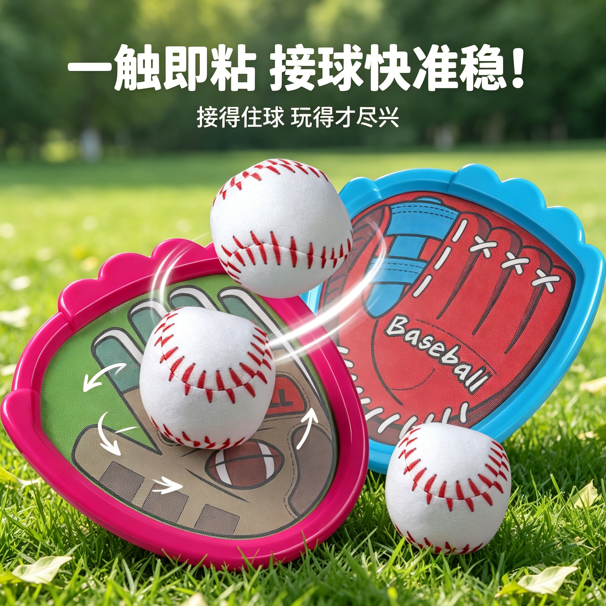 趣味棒球抛接粘贴球丢沙包玩具