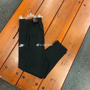 耐克NIKE 男子棉质黑色收口运动休闲针织运动长裤BV2767  916274