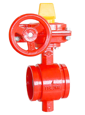 迈克品牌沟槽手柄蝶阀D81X4蜗轮蝶阀D381X4信号蝶阀XD381X4 FM UL