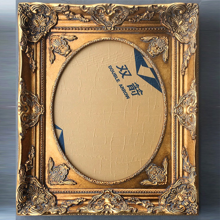 欧式实木圆形画框椭圆形画框金色画框镜框相框实木框宽11cm