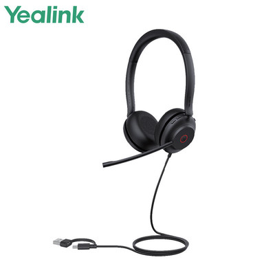 Yealink亿联UH35 Dual双耳头戴式耳机USB-C/A集成口话务耳麦客服