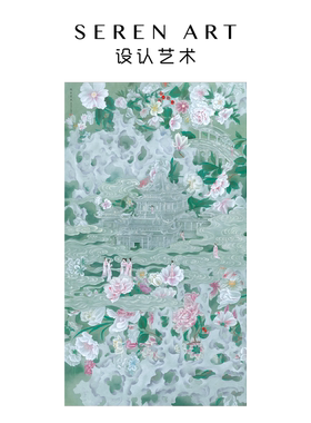 SEREN ART《游宴霄庭》中式艺术高级氛围感装饰挂墙珠光拼图740片