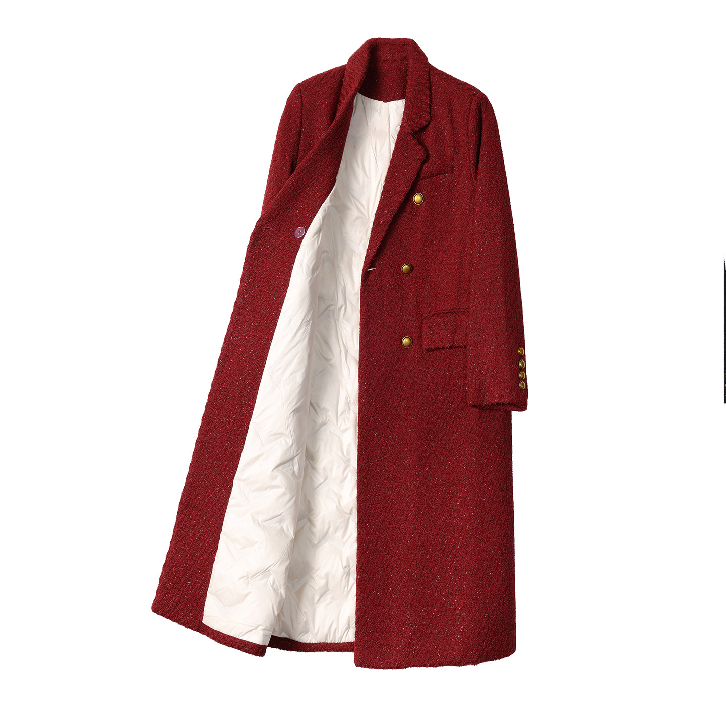 SenseAbility 斜纹亮丝金属扣羽绒内胆西装气质通勤长短款外套女,女装/女士精品,毛呢外套,淘宝优惠券,粉丝福利购,淘宝优惠卷