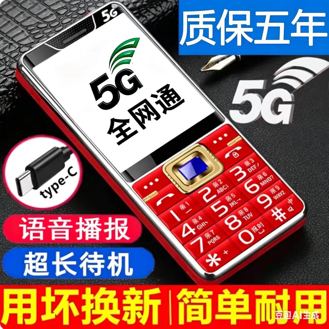 新款老人机2026年5G全网通4G老年人手机大字大声超长待机备用