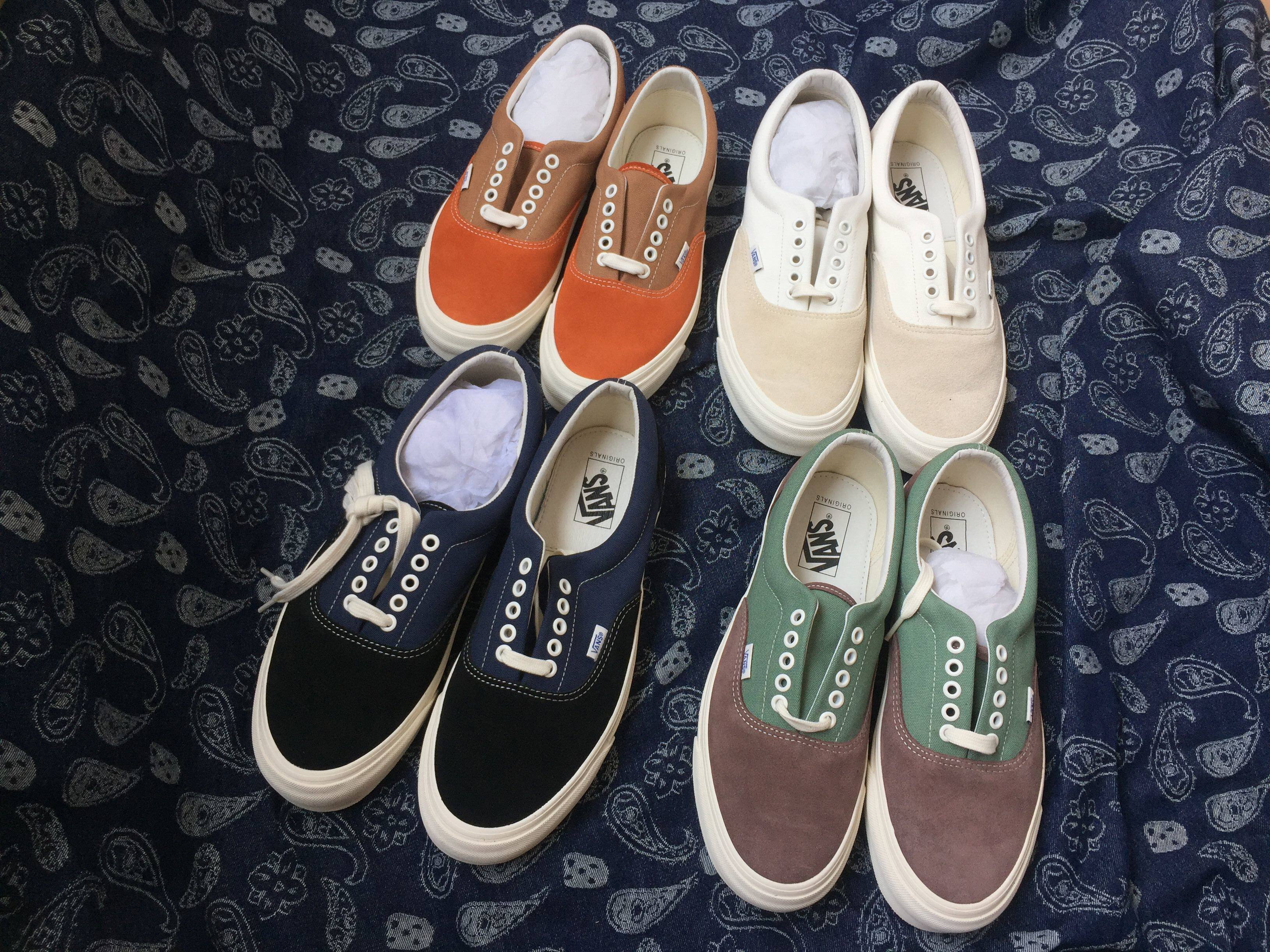 vans vault era og lx 彩色拼接 廘皮 板鞋 系带 翻皮毛低帮日潮
