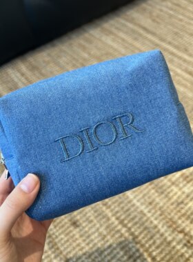稀有！迪奥牛仔丹宁面料化妆包化妆品化妆刷收纳包时尚收纳包