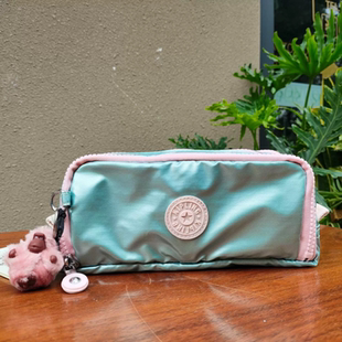 kipling包大容量多层笔袋轻便学生文具袋多层化妆包手拿单双笔盒