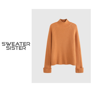 女219 坑条毛衣慵懒套头打底针织衫 3335 极简高领卷边袖 毛衣姐姐