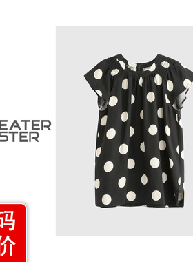 毛衣姐姐 -MS法式优雅圆领波点宽松衬衫女5114-24568
