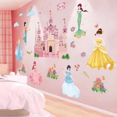 卡通公主墙贴纸温馨儿童房间卧室